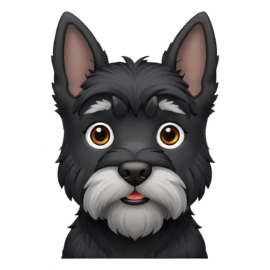 Black schnauzer with pointy ears sticker