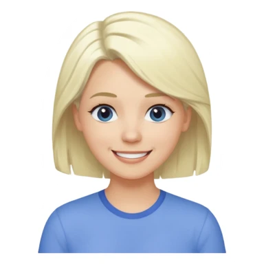 Emily Armstrong, Rock Singer (b.1986) with platinum blonde hair, periwinkle shirt sticker