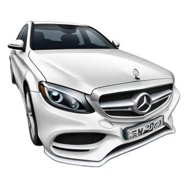 White Mercedes W205 C-class sticker
