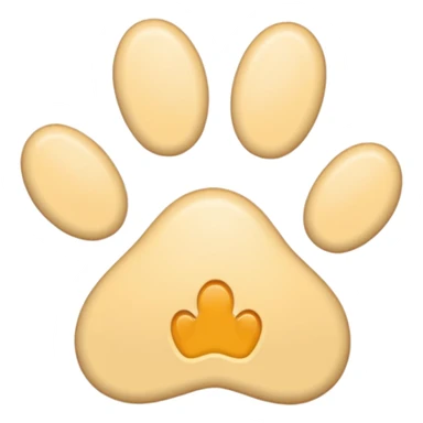 a very light pale pastel orangey yellow pawprint sticker