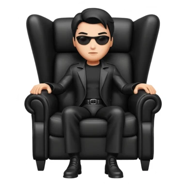 Matrix trinity black leather full body sit on a leather armchair sticker