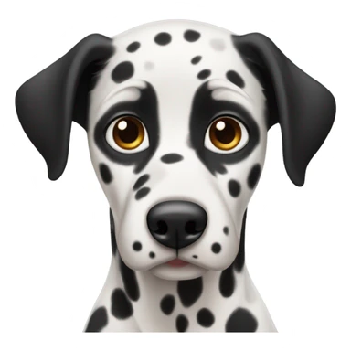 a Dalmatian with brown eyes and all black ears sticker