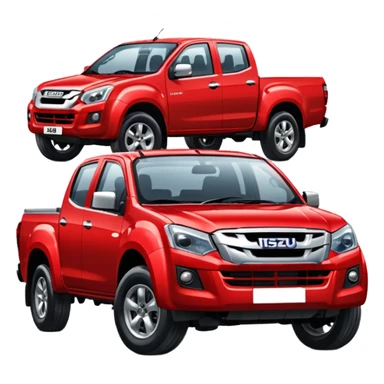 red isuzu d-max pickup truck sticker