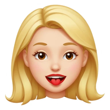 girl biting lip winking  sticker