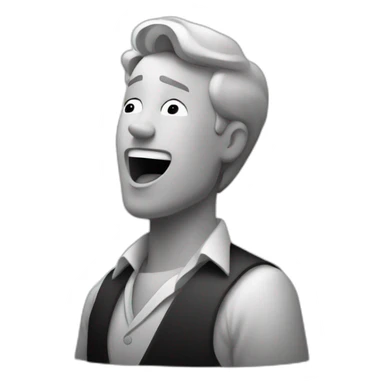 b&w logo of a man singing sticker