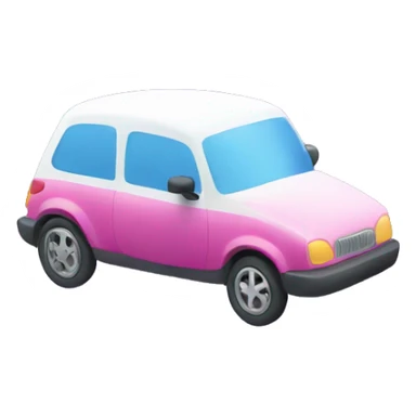 One car, blue and pink and purple and white strawberry sticker