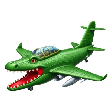 bombardilo crocodilo a green crocodile that is a war plane (a war plane with crocodile's head) sticker