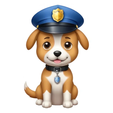 Dog with police hat sticker