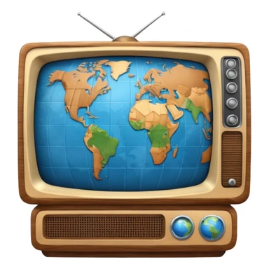 Tv with an globe of the earth sticker