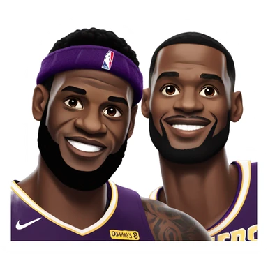 LeBron James with Lamar Jackson  sticker