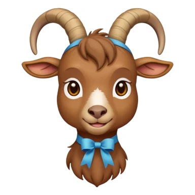 brown goat with ribbon pookie sticker