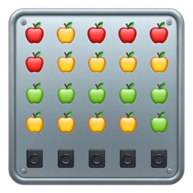 electrical panel with lights and buttons, apple emoji style, large sticker