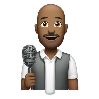 Man talking to a microphone podcast sticker
