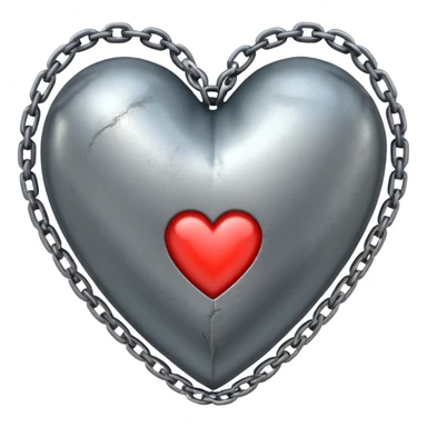 A metal heart with chains wrapped around sticker