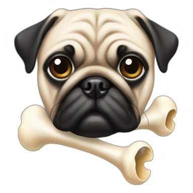 Pug bone sticker