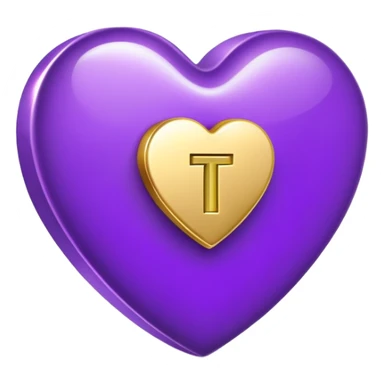 The golden Letter “t” inside a Purple Heart sticker