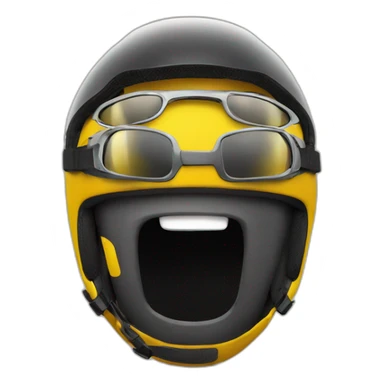 Grinning yellow emoji with professional biking helmet and sports shades (Not riding a bike) sticker