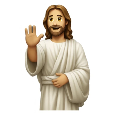 Jesus emoji tipping his hand by his shoulder sticker