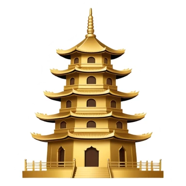 Simple iconic Chinese pagoda silhouette, minimal details, representative symbol sticker