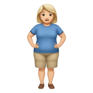 mujer mediana edad, gordita sonriente full body sticker