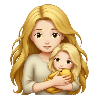 A long-haired girl hugs a Golden Shaded BSH tightly sticker