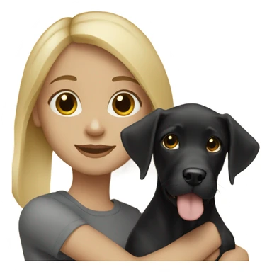 Blonde girl with black lab puppy sticker