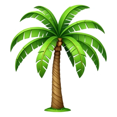 generate realistic detailed palm tree in 3d style sticker