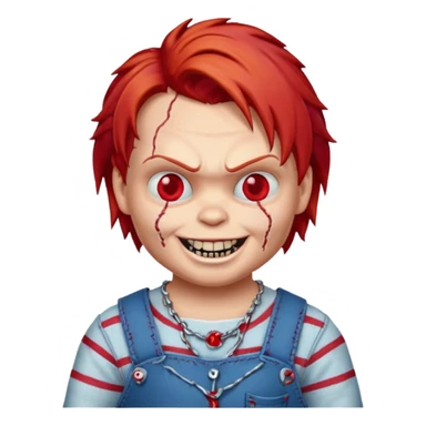 chucky horror icon neckless sticker