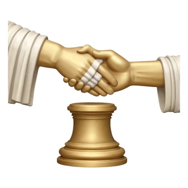 a greek statue of a handshake sticker