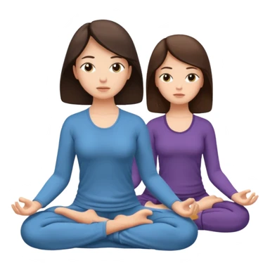 two brunetts meditating and breathing sticker