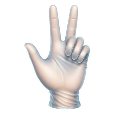 Transparent hand in glove  pointing gesture sticker