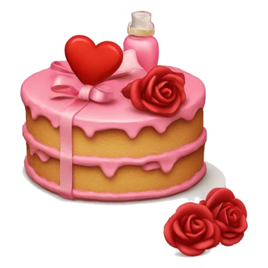 vintage valentine’s day cake sticker
