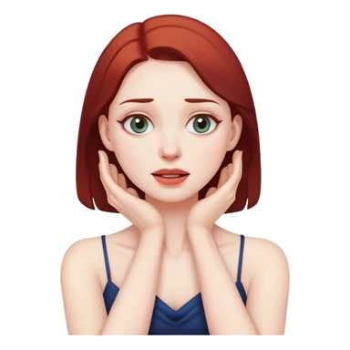 lady grabbing her neck sticker