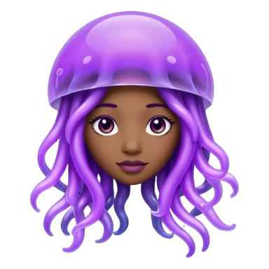  Black female purple Jellyfish character sticker
