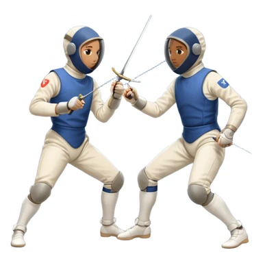  a fencing duel with epees sticker