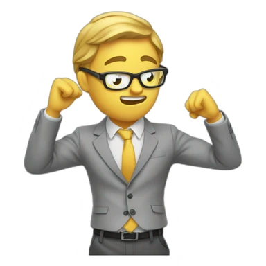 finance bro aggressively dabbing sticker