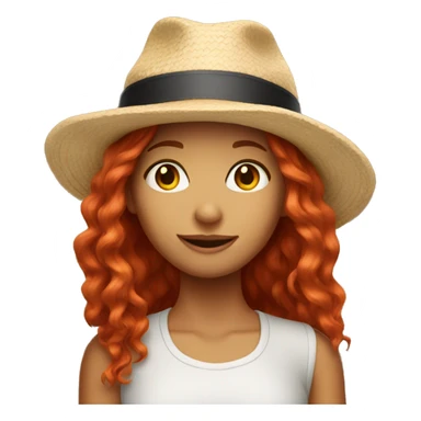 Red haired girl in hat sticker