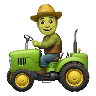 Shrek in tractor sticker