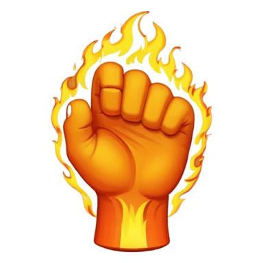 flaming fist, emoji sticker