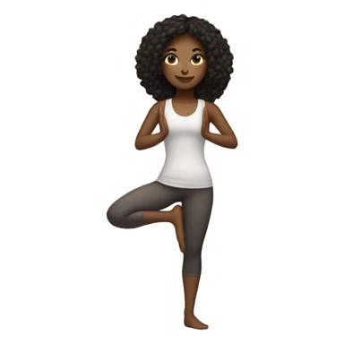 Black haired olive toned skinned girl in a yoga pose sticker