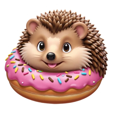 hedgehog eating donut sticker