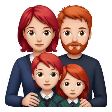 scottish family with son and daughter sticker