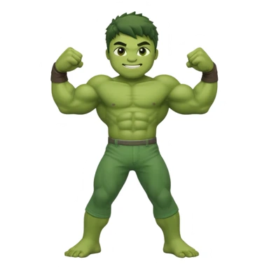kid hulk flexing arms full body long pants and smiling sticker