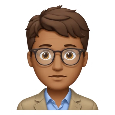 Could you draw me a man with wavy hair, low fade style, glasses, brown eyes, sharp facial features, and a masculine look? sticker