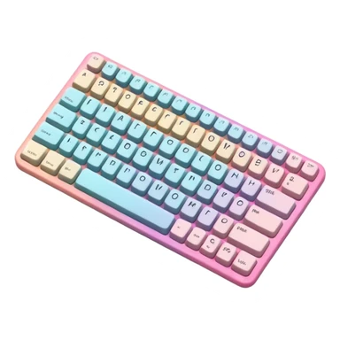 Pastel pink rainbow keyboard sticker