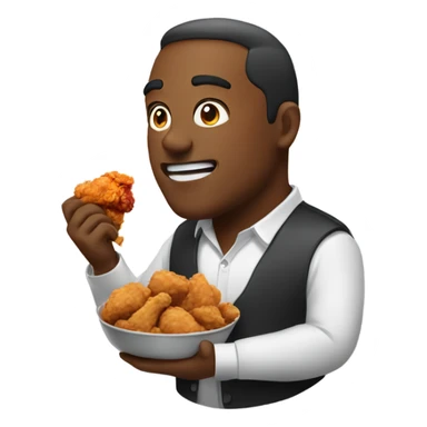 Man eating fried chicken  sticker