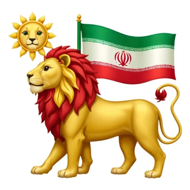 Iran lion and sun flag sticker
