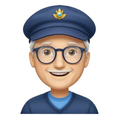 SEÑOR BLANCO CON GAFAS Y GORRA SONRIENDO sticker