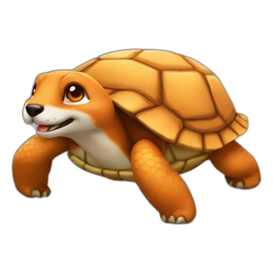 Renard sur une tortue sticker