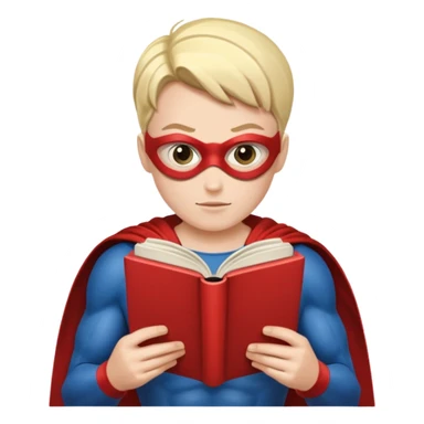 read book with Super heros sticker
